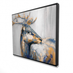 Framed 48 x 60 - 3D - Golden deer