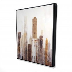 Framed 48 x 60 - 3D - Abstract earthy tones city