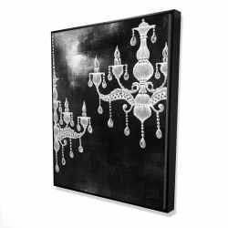 Framed 48 x 60 - 3D - White chandeliers