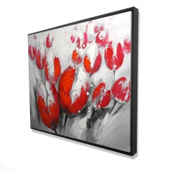 Framed 48 x 60 - 3D - Red tulips