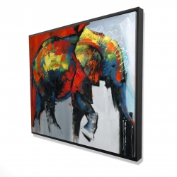 Abstract and colorful elephant in motion