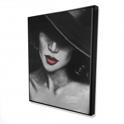 Framed 48 x 60 - 3D - Mysterious red lips lady