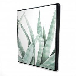 Framed 48 x 60 - 3D - Watercolor striped desert plant