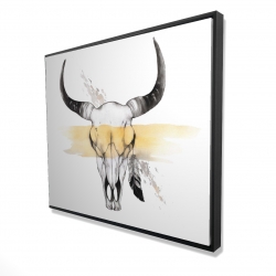 Cow skull with feather