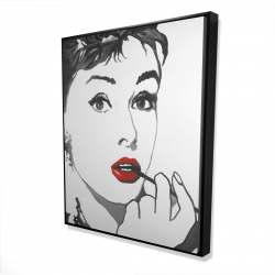 Framed 48 x 60 - 3D - Audrey hepburn outline style
