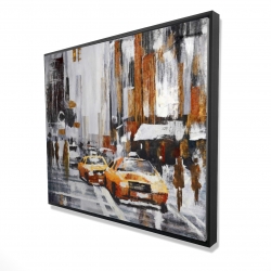 Abstract citystreet with yellow taxis