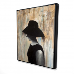 Framed 48 x 60 - 3D - Audrey hepburn with a big hat