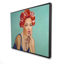 Framed 48 x 60 - 3D - Pin up girl with curlers