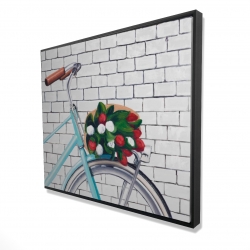 Bicycle with a bouquet of tulips