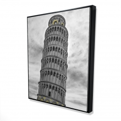 Framed 48 x 60 - 3D - Tower of pisa in italy