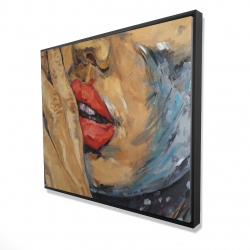 Framed 48 x 60 - 3D - Shushing lips closeup