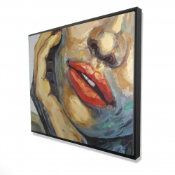 Framed 48 x 60 - 3D - Irresistible lips closeup