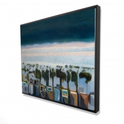 Framed 48 x 60 - 3D - Bird's eye view of beach