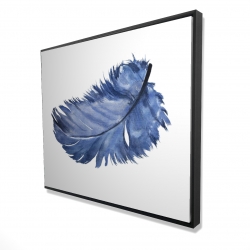 Plume bleue à l'aquarelle