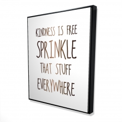 Framed 48 x 60 - 3D - Kindness is free sprinkle that stuff everywhere