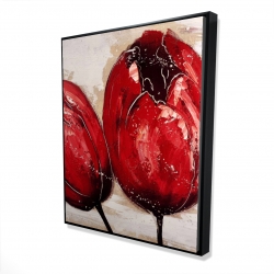 Framed 48 x 60 - 3D - Two red tulips