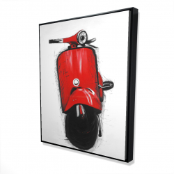 Framed 48 x 60 - 3D - Red italian scooter