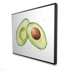Watercolor open avocado