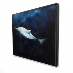 Framed 48 x 60 - 3D - Swimming dolphin