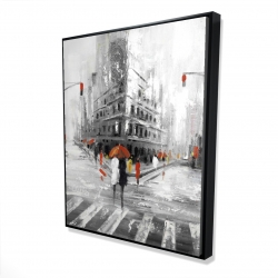 Greyish flatiron building