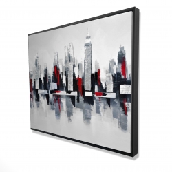 Paysage urbain gris et rouge