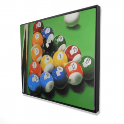 Framed 48 x 60 - 3D - Pool table with ball formation