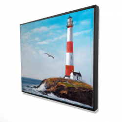 Framed 48 x 60 - 3D - Lighthouse at the edge of the sea
