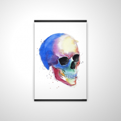 Watercolor colorful skull profile