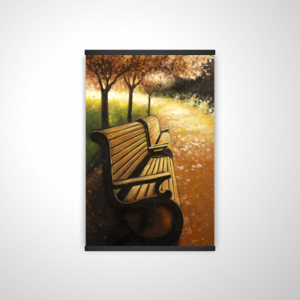 Banc de parc par une journée d'automne