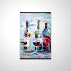 Magnetic 20 x 30 - 3D - Four bottles of wine