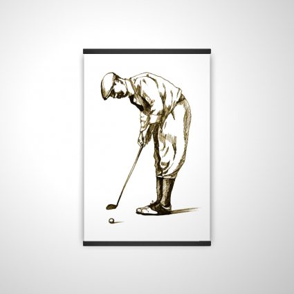 Illustration of a concentrated golfer