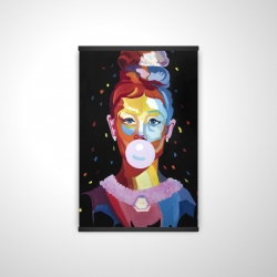 Portrait coloré audrey hepburn avec gomme à mâcher