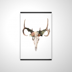 Magnetic 28 x 42 - 3D - Deer skull with roses