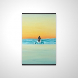Magnetic 28 x 42 - 3D - A surfer swimming by dawn