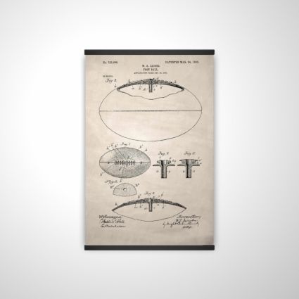 Beige blueprint of a foot ball