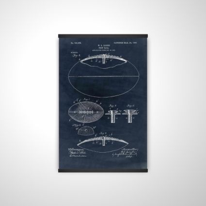 Blue blueprint of a foot ball