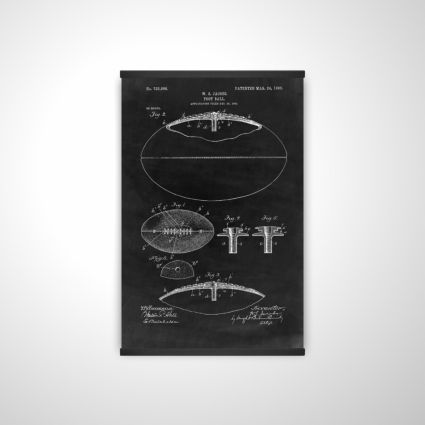 Black blueprint of a foot ball