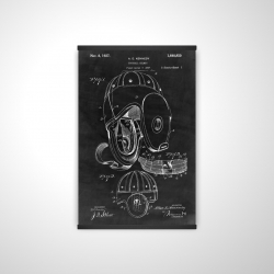 Schéma noir d'un casque de football