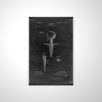 Schéma noir n'un golf tee