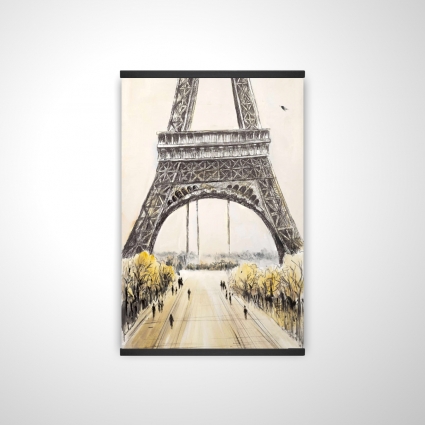 Eiffel tower with flying birds
