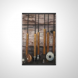 Magnetic 20 x 30 - 3D - Fishing rods on wood