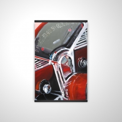 Vintage red car dashboard