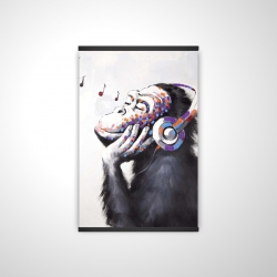 Magnetic 28 x 42 - 3D - Monkey listening music