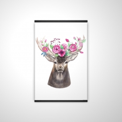 Magnetic 28 x 42 - 3D - Deer head with flowers