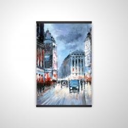 Abstract red and blue city