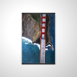 Magnetic 28 x 42 - 3D - Overhead view of the golden gate and mountains