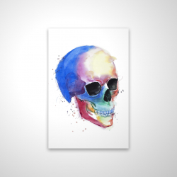 Watercolor colorful skull profile