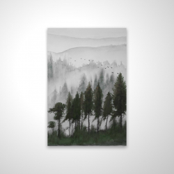 Mountains landscape in dark watercolor