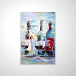 Magnetic 20 x 30 - 3D - Four bottles of wine