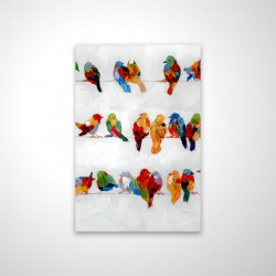 Magnetic 20 x 30 - 3D - A lot of colorful birds on a wire